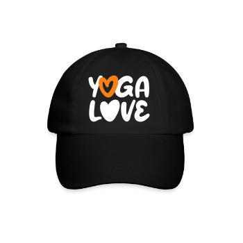 Yoga Love Heart Citation Fan Méditation Écriture manuscrite - Casquette classique - noir/noir - Devant