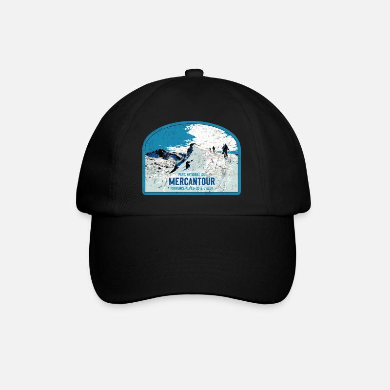 Illustration originale Randonnée Parc Mercantour - Casquette classique - noir/noir