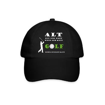 Golfspieler Golf Sport Alter altern junggeblieben - Baseballkappe - Schwarz/Schwarz - Vorne