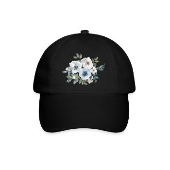 Blumen Rosen Aquarell - Baseballkappe - Schwarz/Schwarz - Vorne