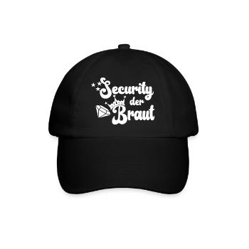 Junggesellenabschied | JGA | Security der Braut - Baseballkappe - Schwarz/Schwarz - Vorne