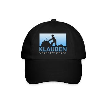 Klauben versetzt Berge Garten Humor Illustration - Baseballkappe - Schwarz/Schwarz - Vorne