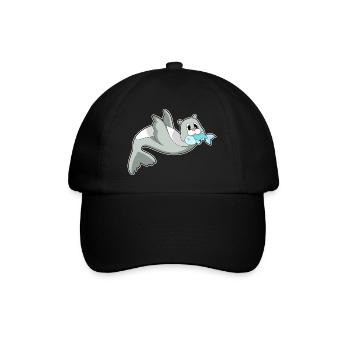 Poisson phoque - Casquette classique - noir/noir - Devant