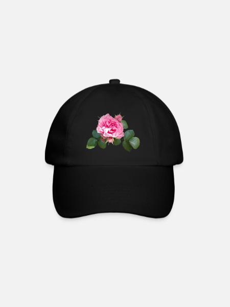 Rosarote ROSE - Baseballkappe - Schwarz/Schwarz
