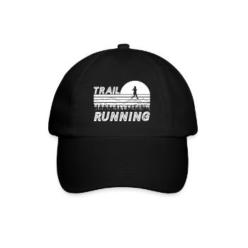 Trail Running Sunset with Mountains and Forest - Baseball Cap - black/black - Front