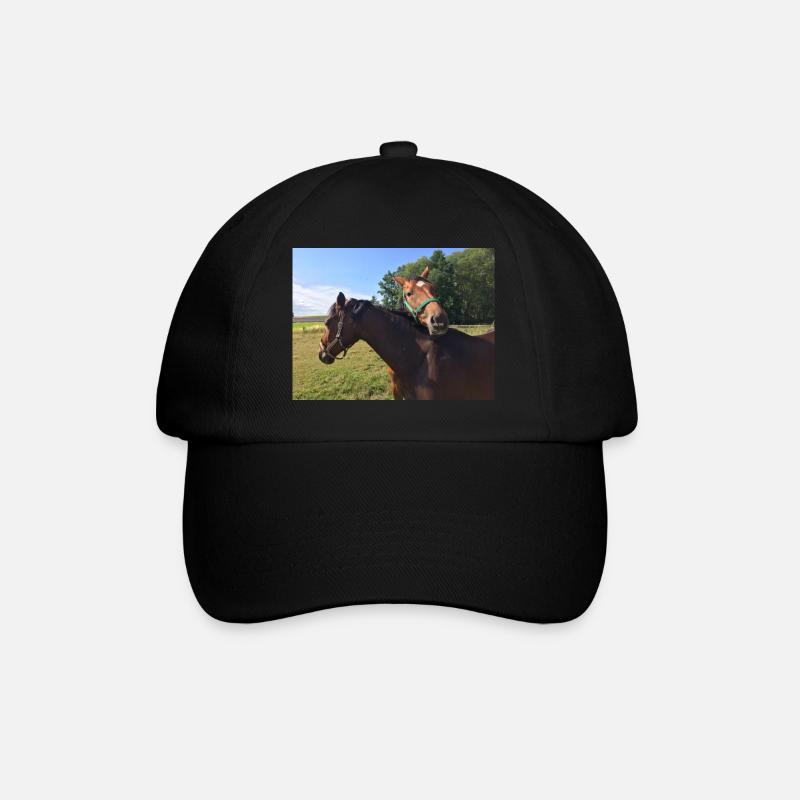 Pferde - Baseballkappe - Schwarz/Schwarz