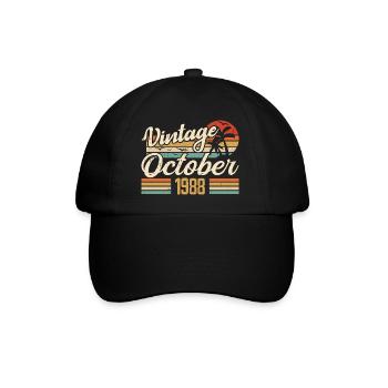 Octobre 1988 Cadeau Anniversaire - 1988 - Casquette classique - noir/noir - Devant