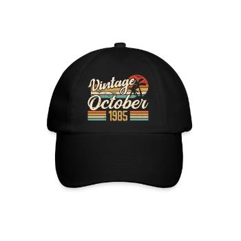 October 1985 Anniversary Gift - 1985 - Baseball Cap - black/black - Front