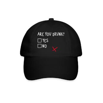 Bist du besoffen? Ja oder Nein? Lustiges Geschenk - Baseballkappe - Schwarz/Schwarz - Vorne