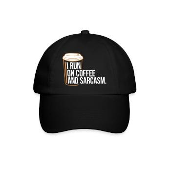 Je cours sur le café et le sarcasme Dicton sarcastique - Casquette classique - noir/noir - Devant