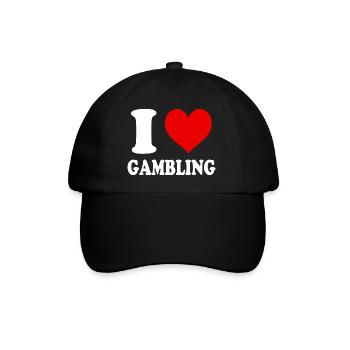 I Love Gambling Heart Funny Witty - Baseball Cap - black/black - Front