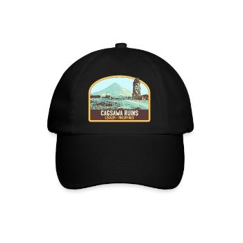 Ruins of Cagsawa, Mayon Volcano, Philippines - Baseball Cap - black/black - Front