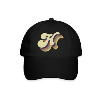 Lettre h rétro - Casquette classique - noir/noir - Devant
