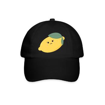 Süße Zitrone Kawaii - Baseballkappe - Schwarz/Schwarz - Vorne