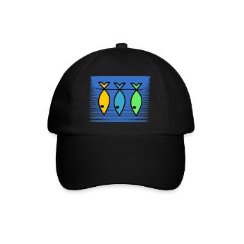 FISH. SARDINE. APRIL FOOLS. SEA. OCEAN - Baseball Cap - black/black - Front