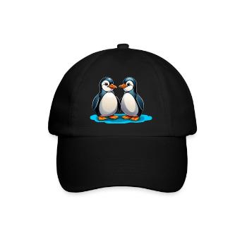 Deux pingouins - Casquette classique - noir/noir - Devant