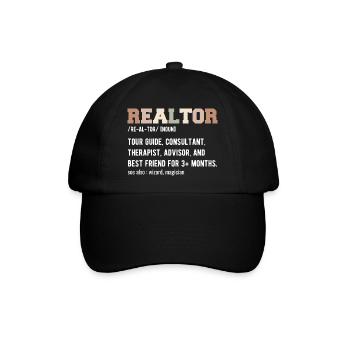 Lustiger Immobilienmakler - Makler Definition - Baseballkappe - Schwarz/Schwarz - Vorne