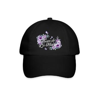 Purple floral bridal team - Baseball Cap - black/black - Front