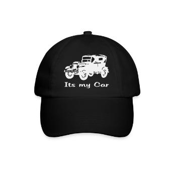 Vintage car motif with lettering - Baseball Cap - black/black - Front