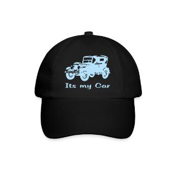 Oldtimer motiv mit Schrift - Baseballkappe - Schwarz/Schwarz - Vorne