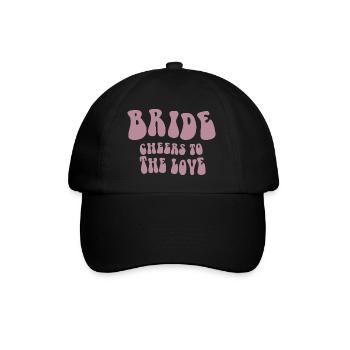 Bride - cheers to the love - Baseballkappe - Schwarz/Schwarz - Vorne