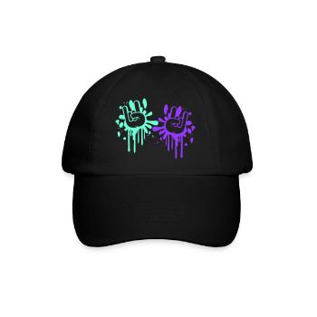 2 Heavy Metal Hard Rock Graffiti Horns Hand Gestures - Baseball Cap - black/black - Front