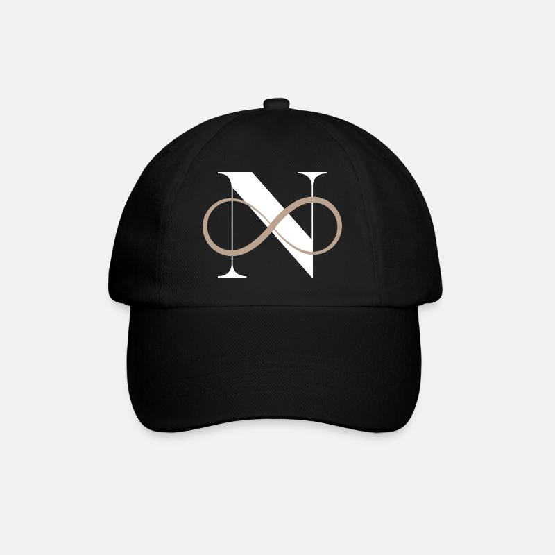 Unendlicher Buchstabe n - Baseballkappe - Schwarz/Schwarz