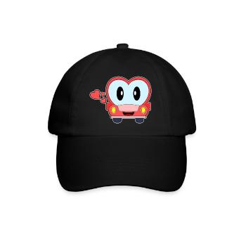 Herz Auto - Baseballkappe - Schwarz/Schwarz - Vorne