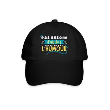 Pas besoin d'abdos quand on a de l'humour ! - Casquette classique - noir/noir - Devant