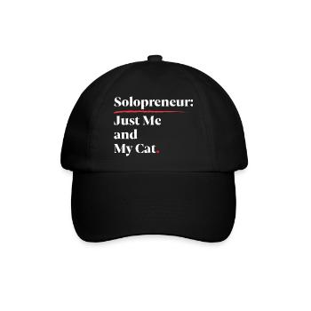 Solopreneur : Juste moi et mon chat [Blanc] - Casquette classique - noir/noir - Devant