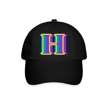 Multicolored letter h - original gift idea - Baseball Cap - black/black - Front