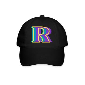 Multicolored letter r - Baseball Cap - black/black - Front