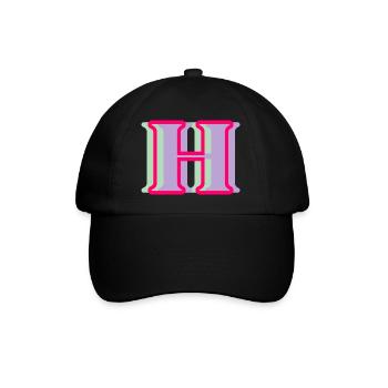 Mehrfarbiger Buchstabe h - Baseballkappe - Schwarz/Schwarz - Vorne
