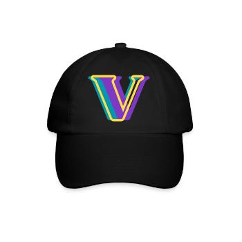 Lettre V multicolore - Casquette classique - noir/noir - Devant