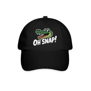 Oh Snap Alligator Karikatur - Baseballkappe - Schwarz/Schwarz - Vorne