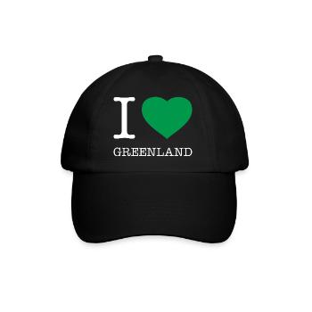 I LOVE GREENLAND Grönland - Baseballkappe - Schwarz/Schwarz - Vorne