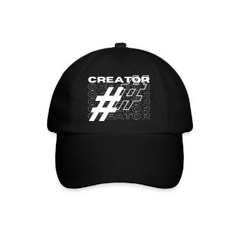 Creator Hashtag Typography - Baseball Cap - black/black - Front
