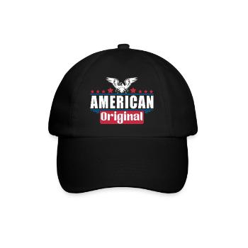Patriotic Eagle American Flag Design - Baseball Cap - black/black - Front