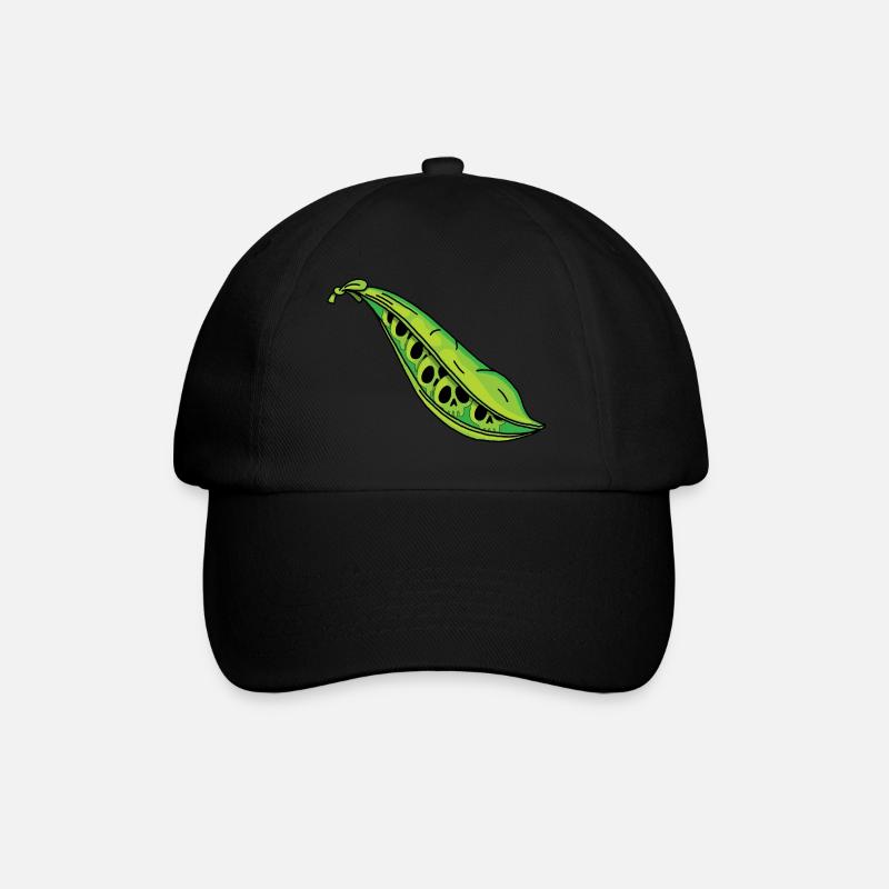 Erbsenschädel - Baseballkappe - Schwarz/Schwarz