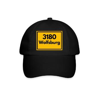 Place sign - then retro old zip code 3180 WOLFSBURG - Baseball Cap - black/black - Front