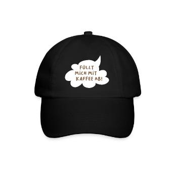Nuage de café Bulle de dialogue Bureau Humour Dictons sympas - Casquette classique - noir/noir - Devant