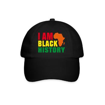 I am Black History - Baseballkappe - Schwarz/Schwarz - Vorne
