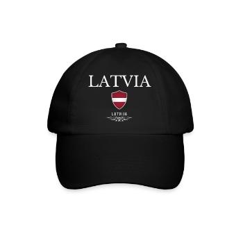 Latvian pride, minimalist sleek design - Baseball Cap - black/black - Front