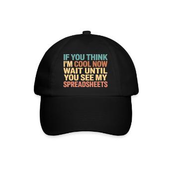 Funny Spreadsheet Designs For Actuary Statistician - Baseball Cap - black/black - Front