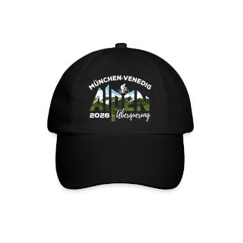 Crossing the Alps 2026 Munich Venice, bike - Baseball Cap - black/black - Front