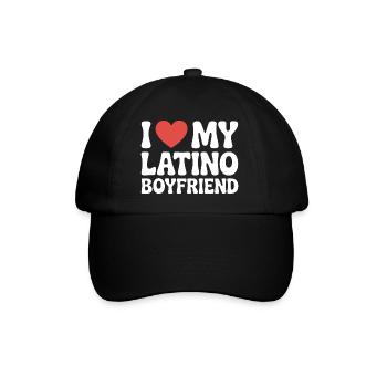 I Love My Latino Boyfriend Valentinstag - Baseballkappe - Schwarz/Schwarz - Vorne