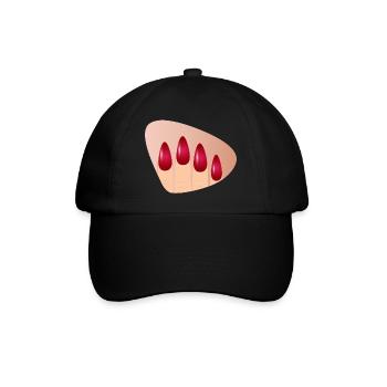Des ongles rouges élégants au look brillant - Casquette classique - noir/noir - Devant