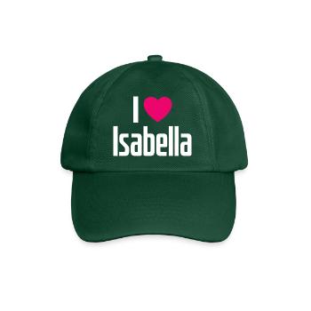 I Love Isabella Pinkes Herz Ich liebe Isabella - Baseballkappe - Flaschengrün - Vorne