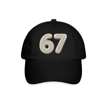 67 Memes – Knitted Number in Beige - Baseball Cap - black/black - Front