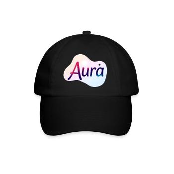 Aura – Modern Colorful Typographic Design - Baseball Cap - black/black - Front
